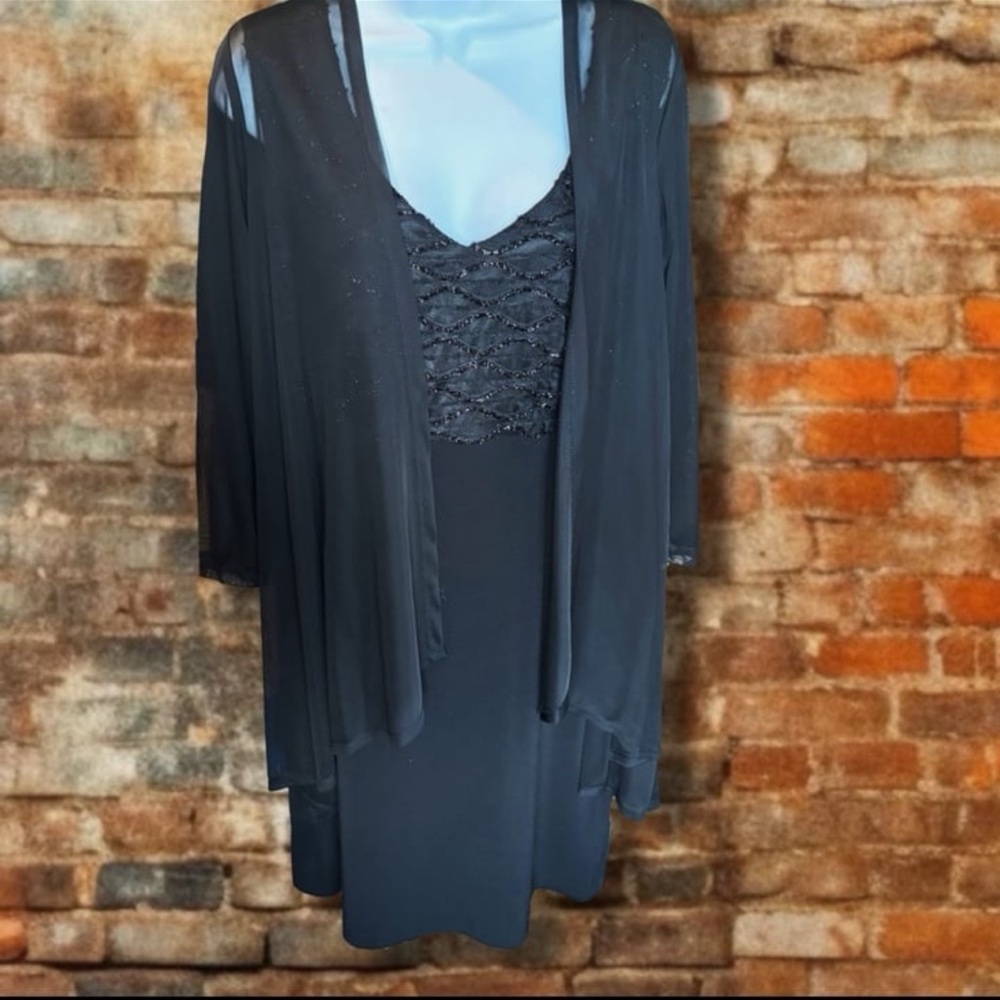 Connected Apparel Black Sheer Chemise Set
